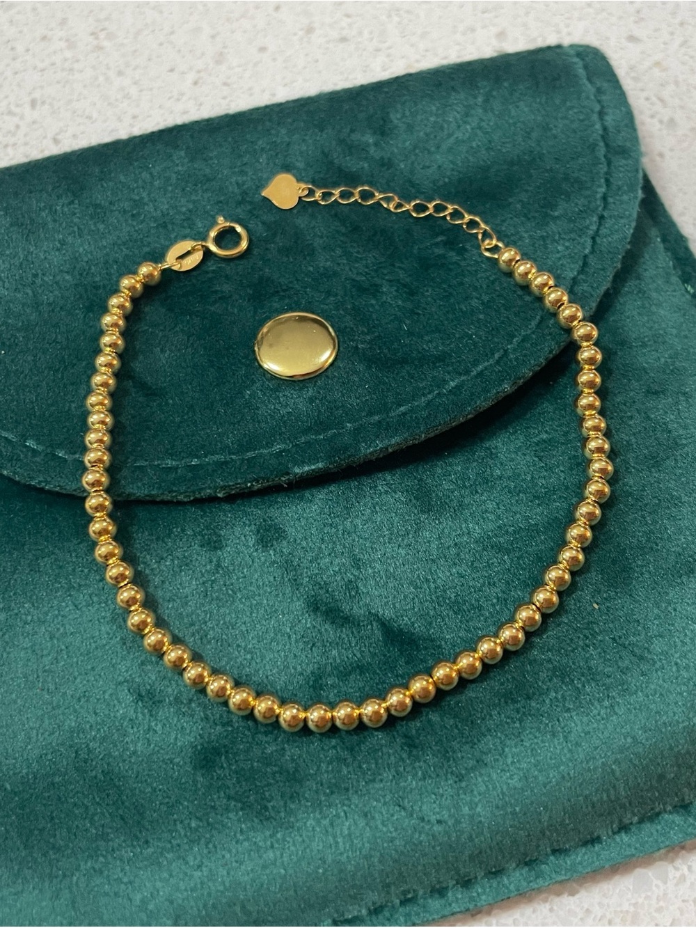 Dainty 18K Gold Bracelet • AU750 Real Gold Everyday Bracelet - Beads